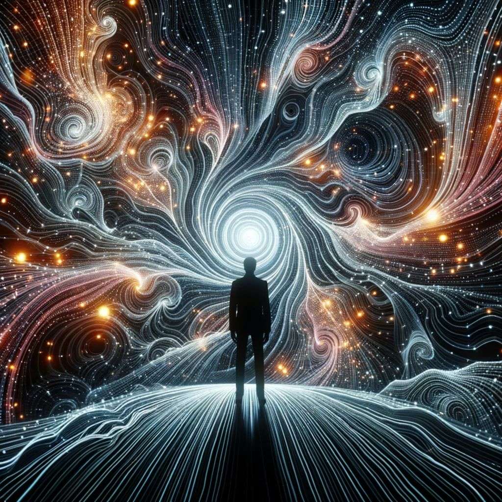 a representation of anxiety, digital art, glowing